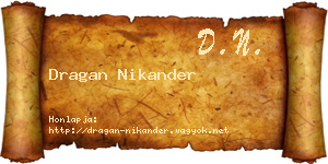 Dragan Nikander névjegykártya